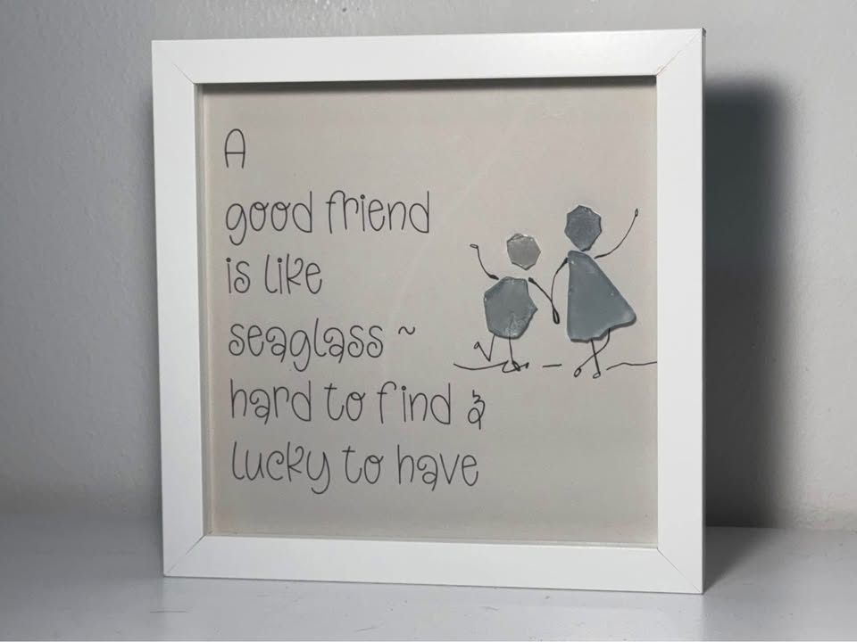 Shadow Box Best Friend in Sea Glass