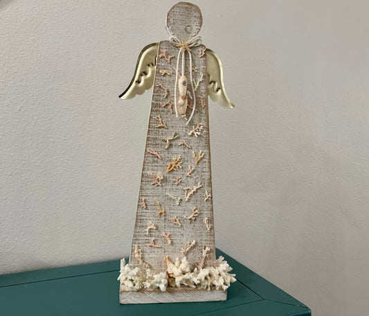 18" Modern Angel Adorned with Coral