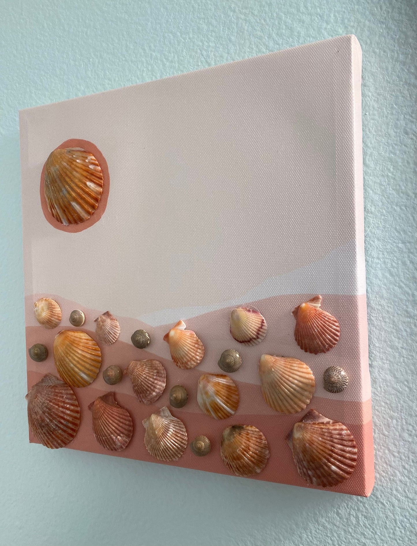 Sunset Canvas with Orange Scallop Shells